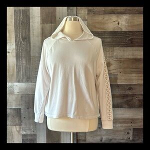 Cost Plus World Market ivory hoodie jacket OS boho chic coastal quiet luxury